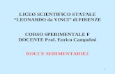 1 LICEO SCIENTIFICO STATALE LEONARDO da VINCI di FIRENZE CORSO SPERIMENTALE F DOCENTE Prof. Enrico Campolmi ROCCE SEDIMENTARIE2.