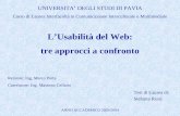 LUsabilità del Web: tre approcci a confronto Tesi di Laurea di: Stefania Rizzi UNIVERSITA DEGLI STUDI DI PAVIA Corso di Laurea Interfacoltà in Comunicazione.