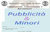 Università degli Studi di Pavia corso di Comunicazione Interculturale e Multimediale Relatore tesi di Chiar.mo Prof. Maria Costanza Roberta Ascione Anno.