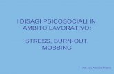 I DISAGI PSICOSOCIALI IN AMBITO LAVORATIVO: STRESS, BURN-OUT, MOBBING Dott.ssa Alessia Potere.