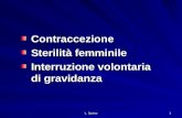 L. Savino 1 Contraccezione Contraccezione Sterilità femminile Sterilità femminile Interruzione volontaria di gravidanza Interruzione volontaria di gravidanza.