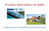 Il solare fotovoltaico in Italia Confronto con i dati della Provincia di Brescia.