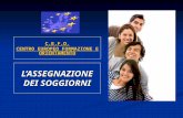 LASSEGNAZIONE DEI SOGGIORNI C.E.F.O. CENTRO EUROPEO FORMAZIONE E ORIENTAMENTO.