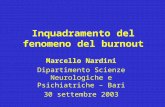 Inquadramento del fenomeno del burnout Marcello Nardini Dipartimento Scienze Neurologiche e Psichiatriche – Bari 30 settembre 2003.