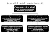 Le società di capitali – caratteri generali Contratto di società (fanno parzialmente eccezione le società in accomandita) Nelle società di persone detta.