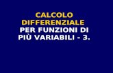 CALCOLO DIFFERENZIALE PER FUNZIONI DI PIÙ VARIABILI - 3.