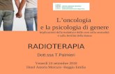 Loncologia e la psicologia di genere Implicazioni della malattia e delle cure sulla sessualità e sulla fertilità della donna RADIOTERAPIA Dott.ssa T.Palmieri.