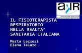 1 IL FISIOTERAPISTA RESPIRATORIO NELLA REALTA SANITARIA ITALIANA Marta Lazzeri Elena Telaro.