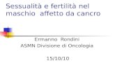 Sessualità e fertilità nel maschio affetto da cancro Ermanno Rondini ASMN Divisione di Oncologia 15/10/10.