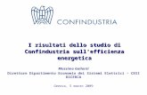 I risultati dello studio di Confindustria sullefficienza energetica Massimo Gallanti Direttore Dipartimento Economia dei Sistemi Elettrici – CESI RICERCA.