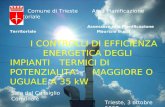 Comune di Trieste Area Pianificazione Territoriale Assessore alla Pianificazione Territoriale Maurizio Bucci I CONTROLLI DI EFFICIENZA ENERGETICA DEGLI.