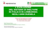 LEVOLUZIONE DEL SISTEMA DI WELFARE IN ITALIA E IN LOMBARDIA NEGLI ANNI DUEMILA Corso di formazione di base per amministratori locali 24 marzo 2012, prima.