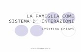 Cristina.chiari@nemo.unipr.it LA FAMIGLIA COME SISTEMA D INTERAZIONI Cristina Chiari.