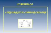 II MODULO LINGUAGGIO E COMUNICAZIONE. LINGUAGGIO: sistema simbolico di comunicazione; facolt  di comunicare simbolicamente; capacit  cognitiva che ci