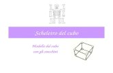 Scheletro del cubo Modello del cubo con gli stecchini.