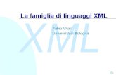 XML La famiglia di linguaggi XML Fabio Vitali Università di Bologna