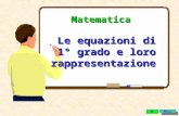 Matematica Le equazioni di 1° grado e loro rappresentazione Menu.