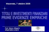 Prof. Marco Allegrini allegrin@ec.unipi.it Macerata, 7 ottobre 2005.
