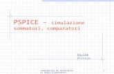 Laboratorio di Architettura Degli Elaboratori1 PSPICE – simulazione sommatori, comparatori Davide Piccolo.