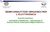 SEMICONDUTTORI ORGANICI PER LELETTRONICA   CNR-INFM COHERENTIA - Dipartimento di Scienze Fisiche Università di Napoli Federico II Università
