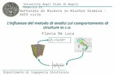 Dottorato di Ricerca in Rischio Sismico - XXIV ciclo Flavia De Luca Università degli Studi di Napoli Federico II Linfluenza del metodo di analisi sul comportamento.