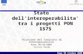 Roma 30 ottobre 2008 UNIONE EUROPEA 1 Stato dell'interoperabilita' tra i progetti PON 1575 Riunione del Comitato di interoperabilià Roma 30/10/2008 Silvio.