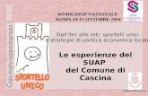 Comune di Cascina Le esperienze del SUAP del Comune di Cascina WORKSHOP NAZIONALE ROMA 14-15 OTTOBRE 2004 Dall'iter alle reti: sportelli unici e strategie.
