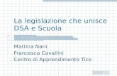 La legislazione che unisce DSA e Scuola Martina Nani Francesca Cavallini Centro di Apprendimento Tice.