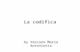 La codifica by Vaccaro Maria Antonietta. Uno dei problemi fondamentali che incontriamo quando vogliamo usare un sistema di calcolo per manipolare delle.