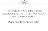 Il SERVIZIO TAGESMUTTER: DALLA REALTA TRENTINA ALLA RETE NAZIONALE Piacenza 12 febbraio 2011.