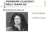 TEOREMI CLASSICI DELLANALISI TEOREMA DI ROLLE Michel Rolle (1652-1718)