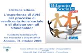 Centro di Ricerche su Etica negli Affari e Responsabilità Sociale Università degli Studi dellInsubria – Varese/Como. Cristiana Schena Lesperienza di AVIS.
