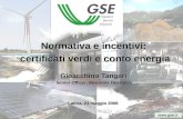 Www.gsel.it Normativa e incentivi: certificati verdi e conto energia Latina, 23 maggio 2008 Gioacchino Tangari Senior Officer, Direzione Operativa.