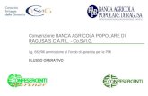 Convenzione BANCA AGRICOLA POPOLARE DI RAGUSA S.C.A.R.L. - Co.SVI.G. Lg. 662/96 ammissione al Fondo di garanzia per le PMI FLUSSO OPERATIVO.