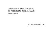 DINAMICA DEL FASCIO DI PROTONI NEL LINAC IMPLART C. RONSIVALLE.