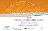 WAI Women Ambassadors in Italy. Evento Conclusivo Firenze, 20 gennaio 2011