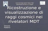 Ricostruzione e visualizzazione di raggi cosmici nei rivelatori MDT Simone Federici Università degli studi di Roma TRE Dipartimento di Fisica E. Amaldi.