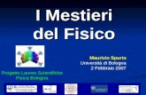 2/2/2007 M. Spurio - I Mestieri del Fisico 1 I Mestieri del Fisico Progetto Lauree Scientifiche Fisica Bologna Maurizio Spurio Università di Bologna 2.
