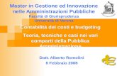 Master in Gestione ed Innovazione nelle Amministrazioni Pubbliche Facoltà di Giurisprudenza Università di Verona Dott. Alberto Romolini 8 Febbraio 2008.