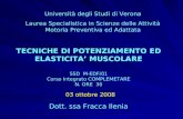 Università degli Studi di Verona Laurea Specialistica in Scienze delle Attività Motoria Preventiva ed Adattata TECNICHE DI POTENZIAMENTO ED ELASTICITA.