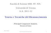 Marco Cristani Teoria e Tecniche del Riconoscimento1 Principal Component Analysis, Metodo di Fisher Facoltà di Scienze MM. FF. NN. Università di Verona.