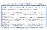 SISTEMA di CONTROLLO INTERNO Bettina Campedelli - Revisione aziendale e sistemi di controllo 1 si sostanzia in un insieme di direttive, procedure e tecniche.