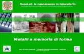 1 Dip. di Fisica UniMoRe - Progetto Lauree Scientifiche – NanoLab  Università degli Studi di Modena e Reggio E. Metalli a memoria.