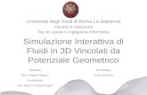 Simulazione Interattiva di Fluidi in 3D Vincolati da Potenziale Geometrico Università degli Studi di Roma La Sapienza Facoltà di Ingegneria Tesi di Laurea.