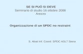 SE SI PUÒ SI DEVE Seminario di studio 16 ottobre 2008 Arezzo Organizzazione di un SPDC no restraint S. Abati Inf. Coord. SPDC ASL7 Siena.