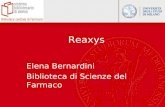 Reaxys Elena Bernardini Biblioteca di Scienze del Farmaco.
