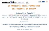 LA MOBILITÀ NELLA FORMAZIONE DEI DOCENTI IN EUROPA Antonella Turchi Unità italiana di Eurydice- Agenzia Nazionale per lo Sviluppo dellAutonomia Scolastica.