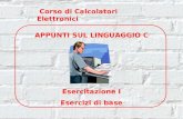 Corso di Calcolatori Elettronici APPUNTI SUL LINGUAGGIO C Esercitazione I Esercizi di base.