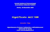 Società Italiana di Neonatologia Associazione Culturale Pediatri Torino, 10 Novembre 2001 Significato dellEBM Antonio Piga Dipartimento di Scienze Pediatriche.
