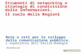 Rete e reti per lo sviluppo della comunicazione pubblica. L'esperienza dell'Emilia-Romagna Nicoletta Levi Strumenti di networking e strategie di condivisione.